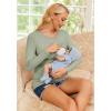 imageEkouaer Women 3 Packs Nursing Shirts Long Sleeve Maternity Tops Double Layer Breastfeeding Tees Round Neck Pregnancy BlouseIce Green  Dirty Pink  Blue Green