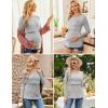 imageEkouaer Women 3 Packs Nursing Shirts Long Sleeve Maternity Tops Double Layer Breastfeeding Tees Round Neck Pregnancy BlouseLight Grey  Black  Army Green