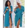 imageEkouaer Women Lace Maternity Nursing Gown and 34 Sleeve Robe Set Double Layer Breastfeeding Nightgown Slip Dress ampamp BathrobeBlue Green