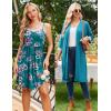 imageEkouaer Women Lace Maternity Nursing Gown and 34 Sleeve Robe Set Double Layer Breastfeeding Nightgown Slip Dress ampamp BathrobeBlue Green Floral