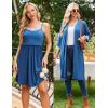 imageEkouaer Women Lace Maternity Nursing Gown and 34 Sleeve Robe Set Double Layer Breastfeeding Nightgown Slip Dress ampamp BathrobeDark Blue