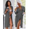 imageEkouaer Women Lace Maternity Nursing Gown and 34 Sleeve Robe Set Double Layer Breastfeeding Nightgown Slip Dress ampamp BathrobeDark Grey