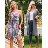 imageEkouaer Women Lace Maternity Nursing Gown and 34 Sleeve Robe Set Double Layer Breastfeeding Nightgown Slip Dress ampamp BathrobeDark Grey Floral