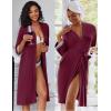 imageEkouaer Women Lace Maternity Nursing Gown and 34 Sleeve Robe Set Double Layer Breastfeeding Nightgown Slip Dress ampamp BathrobeDark Red