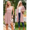 imageEkouaer Women Lace Maternity Nursing Gown and 34 Sleeve Robe Set Double Layer Breastfeeding Nightgown Slip Dress ampamp BathrobeDirty Pink