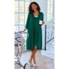 imageEkouaer Women Lace Maternity Nursing Gown and 34 Sleeve Robe Set Double Layer Breastfeeding Nightgown Slip Dress ampamp BathrobeLake Green