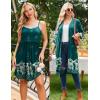 imageEkouaer Women Lace Maternity Nursing Gown and 34 Sleeve Robe Set Double Layer Breastfeeding Nightgown Slip Dress ampamp BathrobeLake Green Floral