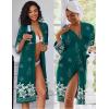 imageEkouaer Women Lace Maternity Nursing Gown and 34 Sleeve Robe Set Double Layer Breastfeeding Nightgown Slip Dress ampamp BathrobeLake Green Floral