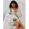 imageEkouaer Women Lace Maternity Nursing Gown and 34 Sleeve Robe Set Double Layer Breastfeeding Nightgown Slip Dress ampamp BathrobeLight Green