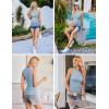 imageEkouaer Women Maternity Tank Tops 3 Packs Crew Neck Ribbed Pregnancy Shirts Mama Clothes3pcs Light Blue Grey Light Green