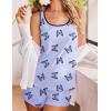imageEkouaer Womens Cami Pajama Set Racerback Sleepwear Sleeveless Tank Top and Shorts Pjs Soft Print Lingerie SetBlue Butterfly