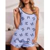 imageEkouaer Womens Cami Pajama Set Racerback Sleepwear Sleeveless Tank Top and Shorts Pjs Soft Print Lingerie SetBlue Butterfly