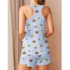 imageEkouaer Womens Cami Pajama Set Racerback Sleepwear Sleeveless Tank Top and Shorts Pjs Soft Print Lingerie SetClear Blue Puppy