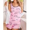 imageEkouaer Womens Cami Pajama Set Racerback Sleepwear Sleeveless Tank Top and Shorts Pjs Soft Print Lingerie SetPink Love