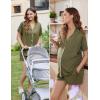 imageEkouaer Womens Maternity Nursing Pajama Sets Button Down Postpartum Pajamas Short Sleeve Breastfeeding ClothesArmy Green