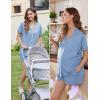 imageEkouaer Womens Maternity Nursing Pajama Sets Button Down Postpartum Pajamas Short Sleeve Breastfeeding ClothesLight Blue