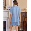 imageEkouaer Womens Maternity Nursing Pajama Sets Button Down Postpartum Pajamas Short Sleeve Breastfeeding ClothesLight Blue