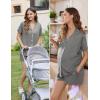 imageEkouaer Womens Maternity Nursing Pajama Sets Button Down Postpartum Pajamas Short Sleeve Breastfeeding ClothesMiddle Grey