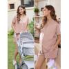 imageEkouaer Womens Maternity Nursing Pajama Sets Button Down Postpartum Pajamas Short Sleeve Breastfeeding ClothesPink