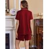 imageEkouaer Womens Maternity Nursing Pajama Sets Button Down Postpartum Pajamas Short Sleeve Breastfeeding ClothesWine Red