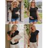 imageEkouaer Womens Maternity Shirts 3 Packs Flying Short Sleeve Pregnancy Tops Side Ruched Tunic Blouse Mama Clothes SXXLArmy Green  Grey  Black3pcs