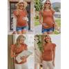 imageEkouaer Womens Maternity Shirts 3 Packs Flying Short Sleeve Pregnancy Tops Side Ruched Tunic Blouse Mama Clothes SXXLCaramel  Black  Pink3pcs