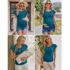 imageEkouaer Womens Maternity Shirts 3 Packs Flying Short Sleeve Pregnancy Tops Side Ruched Tunic Blouse Mama Clothes SXXLDark Grey  Army Green  Blue Green3pcs