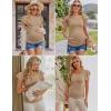imageEkouaer Womens Maternity Shirts 3 Packs Flying Short Sleeve Pregnancy Tops Side Ruched Tunic Blouse Mama Clothes SXXLLight Grey  Black  Khaki3pcs