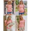 imageEkouaer Womens Maternity Shirts 3 Packs Flying Short Sleeve Pregnancy Tops Side Ruched Tunic Blouse Mama Clothes SXXLLight Grey  Light Green  Orange Pink3pcs