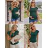 imageEkouaer Womens Maternity Shirts 3 Packs Flying Short Sleeve Pregnancy Tops Side Ruched Tunic Blouse Mama Clothes SXXLPink  Floral Black  Lake Green3pcs