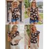 imageEkouaer Womens Maternity Shirts 3 Packs Flying Short Sleeve Pregnancy Tops Side Ruched Tunic Blouse Mama Clothes SXXLWine Red  Floral Black  Dark Blue3pcs