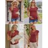 imageEkouaer Womens Maternity Shirts 3 Packs Flying Short Sleeve Pregnancy Tops Side Ruched Tunic Blouse Mama Clothes SXXLWine Red  Floral Black  Dark Blue3pcs