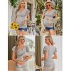 imageEkouaer Womens Maternity Shirts 3 Packs Nursing Tops Flying Short Sleeve Breastfeeding Tees Side Ruched Pregnancy ClothesBlack  Dark Grey  Light Grey3pcs