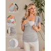 imageEkouaer Womens Maternity Shirts 3 Packs Nursing Tops Flying Short Sleeve Breastfeeding Tees Side Ruched Pregnancy ClothesBlack  Dark Grey  Light Grey3pcs