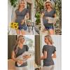 imageEkouaer Womens Maternity Shirts 3 Packs Nursing Tops Flying Short Sleeve Breastfeeding Tees Side Ruched Pregnancy ClothesBlack  Dark Grey  Light Grey3pcs