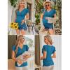 imageEkouaer Womens Maternity Shirts 3 Packs Nursing Tops Flying Short Sleeve Breastfeeding Tees Side Ruched Pregnancy ClothesBlack  Lake Blue  Wine Red3pcs