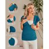 imageEkouaer Womens Maternity Shirts 3 Packs Nursing Tops Flying Short Sleeve Breastfeeding Tees Side Ruched Pregnancy ClothesDark Grey  Army Green  Blue Green3pcs