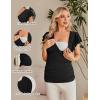 imageEkouaer Womens Maternity Shirts 3 Packs Nursing Tops Flying Short Sleeve Breastfeeding Tees Side Ruched Pregnancy ClothesDark Grey  Pink  Black 3pcs