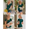 imageEkouaer Womens Maternity Shirts 3 Packs Nursing Tops Flying Short Sleeve Breastfeeding Tees Side Ruched Pregnancy ClothesLake Green  Black  Lake Blue3pcs