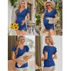 imageEkouaer Womens Maternity Shirts 3 Packs Nursing Tops Flying Short Sleeve Breastfeeding Tees Side Ruched Pregnancy ClothesLight Grey  Black  Navy3pcs