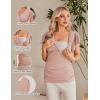 imageEkouaer Womens Maternity Shirts 3 Packs Nursing Tops Flying Short Sleeve Breastfeeding Tees Side Ruched Pregnancy ClothesLight Grey  Black  Pink3pcs