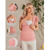 imageEkouaer Womens Maternity Shirts 3 Packs Nursing Tops Flying Short Sleeve Breastfeeding Tees Side Ruched Pregnancy ClothesLight Grey  Light Green  Orange Pink3pcs