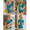 imageEkouaer Womens Maternity Shirts 3 Packs Nursing Tops Flying Short Sleeve Breastfeeding Tees Side Ruched Pregnancy ClothesWine Red  Army Green  Teal3pcs