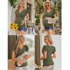 imageEkouaer Womens Maternity Shirts 3 Packs Nursing Tops Flying Short Sleeve Breastfeeding Tees Side Ruched Pregnancy ClothesWine Red  Army Green  Teal3pcs