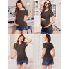imageEkouaer Womens Maternity Shirts 3 Packs Round Neck Short Sleeve Side Ruched Swiss Dot T Shirt Tops SXXLBlackDark GreyCoffee
