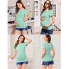 imageEkouaer Womens Maternity Shirts 3 Packs Round Neck Short Sleeve Side Ruched Swiss Dot T Shirt Tops SXXLBlackDark GreyIce Green
