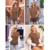 imageEkouaer Womens Maternity Shirts 3 Packs Short Sleeve Ribbed Pregnancy Tops Side Ruched Crew Neck Tunic Mama Clothes3pcs Black Brown Beige