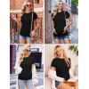 imageEkouaer Womens Maternity Shirts 3 Packs Short Sleeve Ribbed Pregnancy Tops Side Ruched Crew Neck Tunic Mama Clothes3pcs Black Burgundy Red Army Green