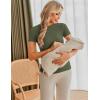imageEkouaer Womens Maternity Shirts 3 Packs Short Sleeve Ribbed Pregnancy Tops Side Ruched Crew Neck Tunic Mama Clothes3pcs Black Grey Army Green