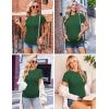 imageEkouaer Womens Maternity Shirts 3 Packs Short Sleeve Ribbed Pregnancy Tops Side Ruched Crew Neck Tunic Mama Clothes3pcs Black Navy Blue Dark Green